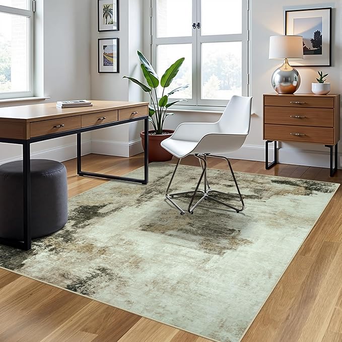 5x8 Area Rugs for Living Room Rug Washable: Abstract Rug for Dining Room Bedroom Carpet Non Slip 5 by 8 Indoor Modern Nursery Home Office Coffee