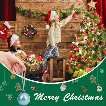 JUNEBRUSHS 300Pcs Christmas Ornament Hangers, Hand Tied String Ties Ornament Loops Thin Ribbon for Ornaments Christmas Tree Hanging Decorations (Silver)