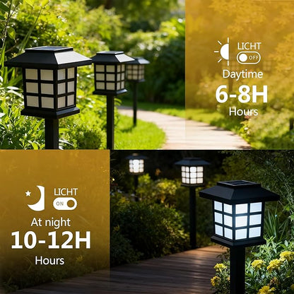 Solar Lights Outdoor,12 Pack LED Solar Garden Lights Waterproof,Auto On/Off Solar Pathway Lights for Landscape,Path,Yard,Patio,Driveway,Walkway Decor