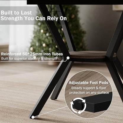 42"-58" Extendable Round Dining Table for 4-6, Kitchen Oval Table with Hidden Leaves & Storage Shelf, Space Saving Modern Design with Sturdy Metal Legs for Kitchen, Dining Room