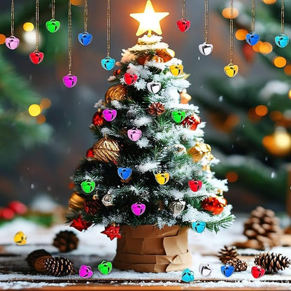 Augshy 240 Pieces Multicolour Jingle Bells, 2/5 Inch Craft Bell Bulk for Christmas Home and Pet Decorations Xmas Decor Party Favors Supplies
