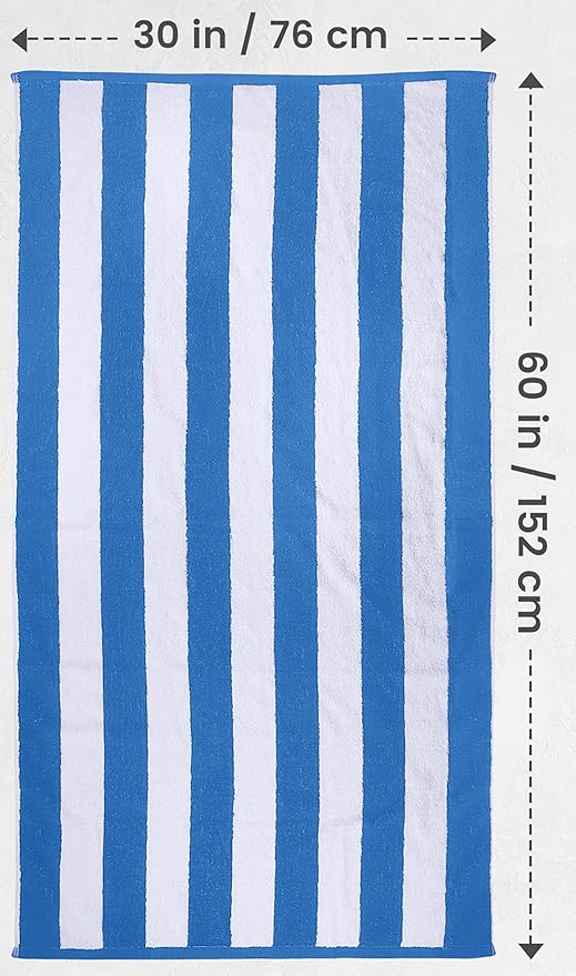 Utopia Towels 4 Pack Cabana Stripe Beach Towel Oversized 100% Ringspun Cotton Beth Towels Highly Absorbent Bath Towels for Beach