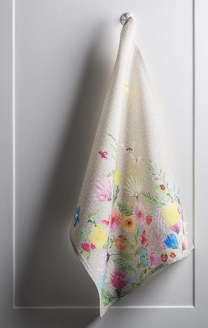 Maison d'Hermine Dish Towels 100% Cotton Absorbent Jardin D'Ete Fog Set of 3 Spring Summer
