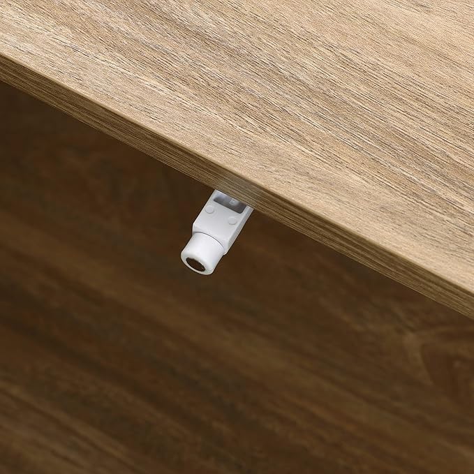 LuxenHome Mid-Century Modern Coffee Table with Storage, Wave Design Farmhouse Wood Center Table with Metal Legs, Open Shelf & Drawer, Accent Tea Table for Living Room, Rustic & Functional Design