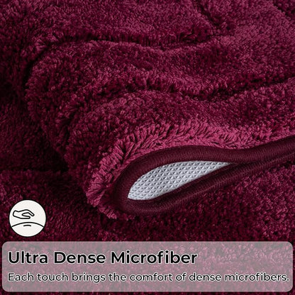 GRANNY SAYS Bathroom Rugs Non Slip, 16" x 24", Bath Rugs for Bathroom Washable, Bath Mats for Floor, Microfiber Bath Mat for Tub, Absorbent Bath Rugs for Shower Room, Strawberry Red