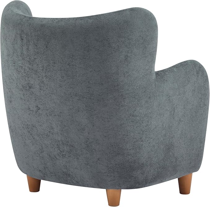 Christopher Knight Home Auden Low Profile Wingback Accent Chair, Fabric Club Chair, Velvet Upholstered Armchair, Curved Backrest Single Sofa, Soft Reading Lounge Chair for Living Room, Dawn Grey