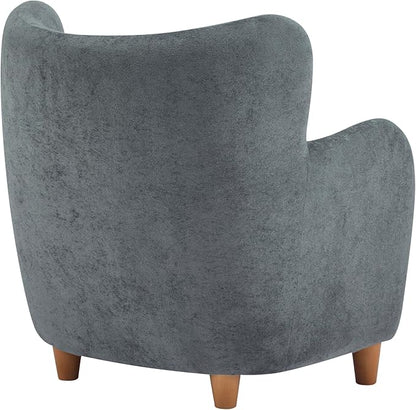 Christopher Knight Home Auden Low Profile Wingback Accent Chair, Fabric Club Chair, Velvet Upholstered Armchair, Curved Backrest Single Sofa, Soft Reading Lounge Chair for Living Room, Dawn Grey