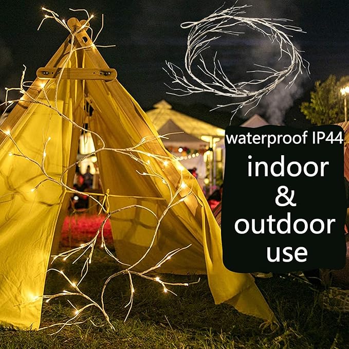 Fudios Lighted Birch Garland Battery Operated with 8 Functions 48 LED Warm White and Multi Color Lights 6FT,Pre Lit White Vine Garland for Fireplace Mantle Christmas Holiday Decor Indoor Outdoor use