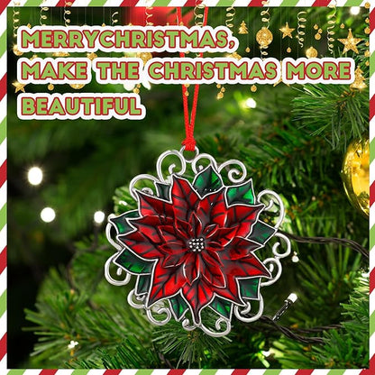 Zhengmy 8 Pieces Christmas Ornaments 2025 Solid Pewter Christmas Tree Ornament Metal Gnomes Santa Angel Snowman Hanging Craft Xmas Gifts with Red Bags(Vivid)