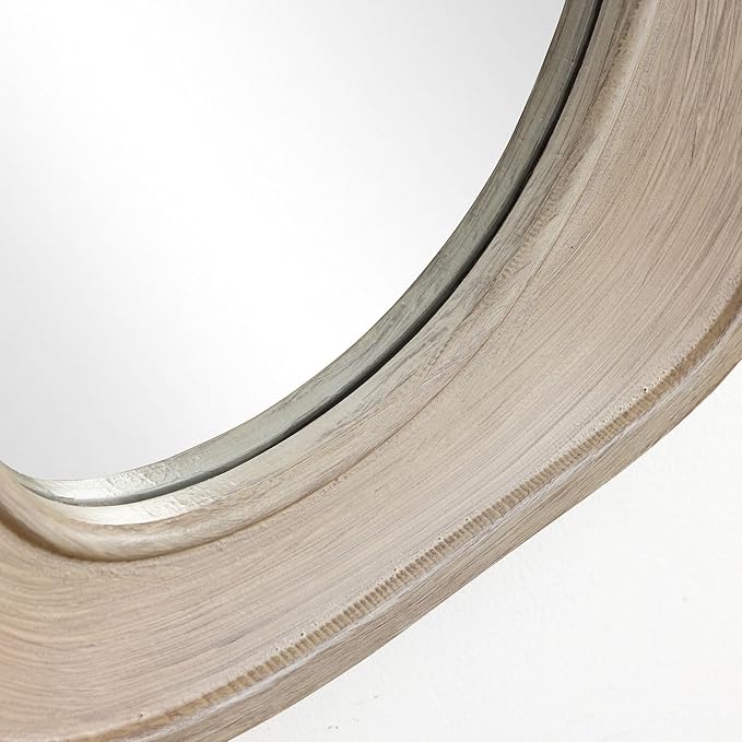 LuxenHome Irregular Asymmetrical Wall Mirror for Living Room Bathroom Entryway, Large Solid Wood Framed Wall Mounted Modern Decorative Vanity Mirror, Hanging Sculptures Accent for Office Home Decor