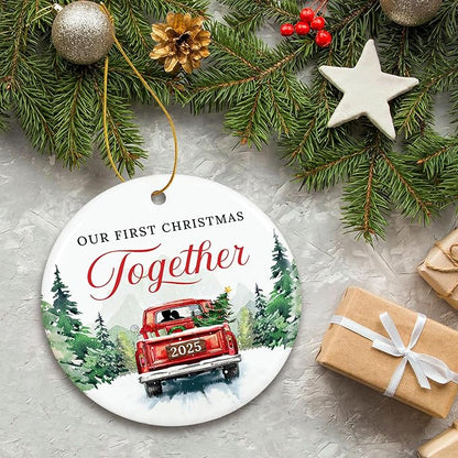 ZAGKOO Christmas Couples Gifts - First Christmas Together Ornament 2025 for Him Her, Boyfriend Girlfriend, Married Couple - First Xmas Ornament - Better Together Unique Wedding Gift Ideas