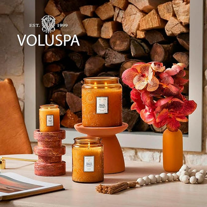 Voluspa Baltic Amber, Large Candle Jar, 18 oz, 100 Hour Burn Time, Coconut Wax for Clean Burning, Handcrafted in the USA