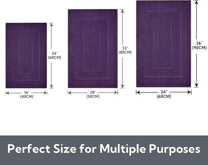 GRANNY SAYS Bathroom Rugs Non Slip Washable, Soft Bath Mats for Bathroom, 16" x 24", Super Absorbent Bath Mat Small Rug, Shaggy Shower Room Floor Mat, Tub, Purple