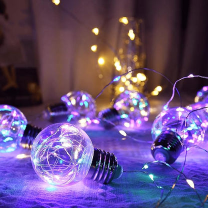 YOLIGHT Wishing Ball Curtain Lights 200 LED Window Curtain String Light with Remote, USB Battery Powered Twinkle Globe Fairy Lights for Wedding Party Bedroom Christmas Decoration (Multi-Colored)