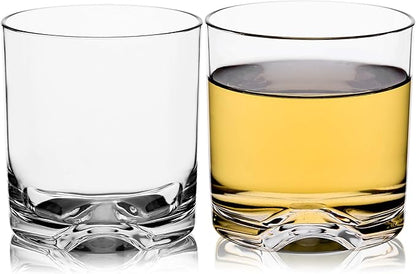 9oz Unbreakable Plastic Whiskey Rocks Glasses Double Old Fashioned Tritan Clear Drinking Beer Tumblers Cups Glassware, Shatterproof, BPA-FREE, Dishwasher safe
