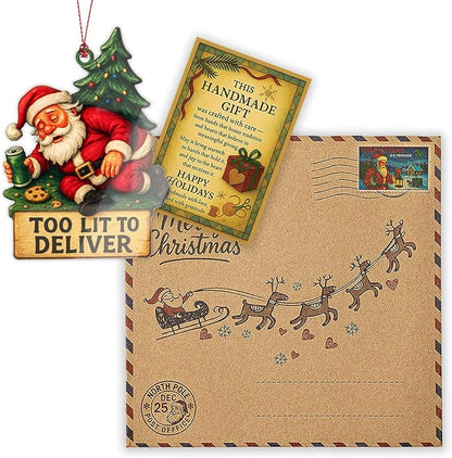 Funny Christmas Ornaments, Funny Gag Gifts, White Elephant Ornament, Raunchy, Hilarious, Unique Ornaments, Suncatcher Effect Window Hanging, Santagag Car Hanging