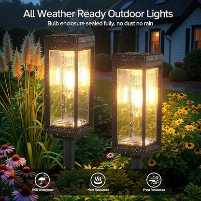 Bright Solar Pathway Lights Outdoor, 8 Pack Solar Powered Garden Lights Waterproof, Auto On/Off Dusk to Dawn Up to 15 Hrs Outdoor Lighting for Pathway Yard Walkway Driveway Patio Decor Landscape