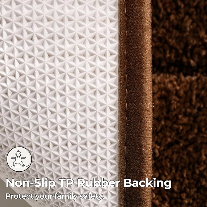 GRANNY SAYS Bathroom Rugs Non Slip 24" x 48", Bath Mats for Bathroom, Super Soft and Water Absorbent, Microfiber Washable Bath Rugs for Floor, Tub and Shower, Brown
