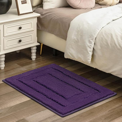 GRANNY SAYS Bathroom Rugs Non Slip Washable, Soft Bath Mats for Bathroom, 16" x 24", Super Absorbent Bath Mat Small Rug, Shaggy Shower Room Floor Mat, Tub, Purple