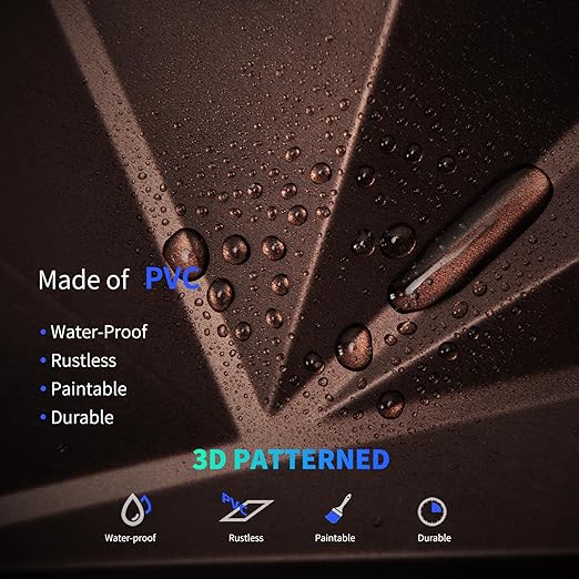 Art3dwallpanels Antique Copper 33 Pack 3D Wall Panels for Interior Decor, PVC Textured Wall Panels 12''x12'' Cover 32.Sq.Ft.Antique Copper