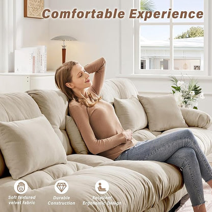 SoarFlash L Shaped Couches for Living Room, Small Sectional Sofa Set with Reversible Chaise, Modern Designed Sleeper Sofas and Modular Couch Function, Suitable for Small Spaces in Apartment, Camel