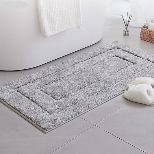 GRANNY SAYS Gray Bathroom Rug Mat, Bath Mats for Bathroom Non-Slip, Super Soft and Water Absorbent, Extra Large Bath Rugs, Microfiber Bath Rugs for Floor, Tub and Shower, 59" x 24"