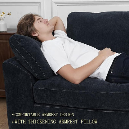 EASE MOOSE Modular Sectional Couch,Chenille Large L Shape Sectional Sofa Modern Luxury Deep seat Modular Sofa Removable and Washable,Blue