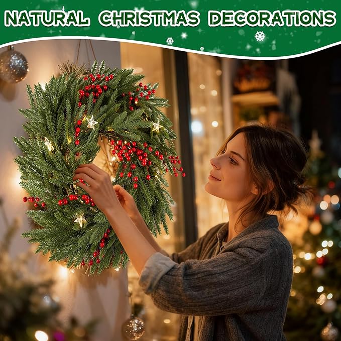 Bluesea 9FT Artificial Norfolk Pine Garland - Faux Christmas Garland, Fake Greenery Garland for Table, Mantle, Wall, Indoor, Outdoor Christmas Decorations (1 Pcs)