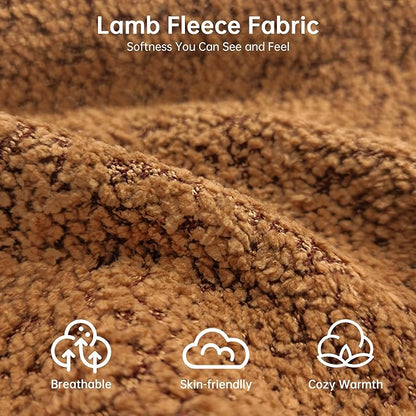 Morden Fort 2 Piece Boucle Sofa Set, Modern Upholstered Couches Sofas Set Durable Comfy Boucle Pet-Friendly, Armless Cchair & 3-Seater Sofa Sets for Living Room Bedroom Apartment, Toffee Orange