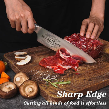 Gifts for Men Christmas, 8" Pro German 1.4116 Stainless Steel Chef Knife, Kitchen Knife Gift for Boss Day Birthday, Boss Gifts for Men Women, Christmas Stocking Stuffers