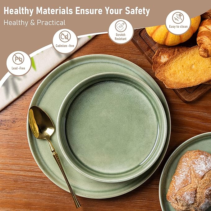 GBHOME 7.5'' Stoneware Pasta Bowls, Serving Bowls Set of 6 for Kitchen, Double Reactive Glaze Bowls for Fruit,Pasta,Salad,Oatmeal,Meal, Microwave Safe (6 pcs)