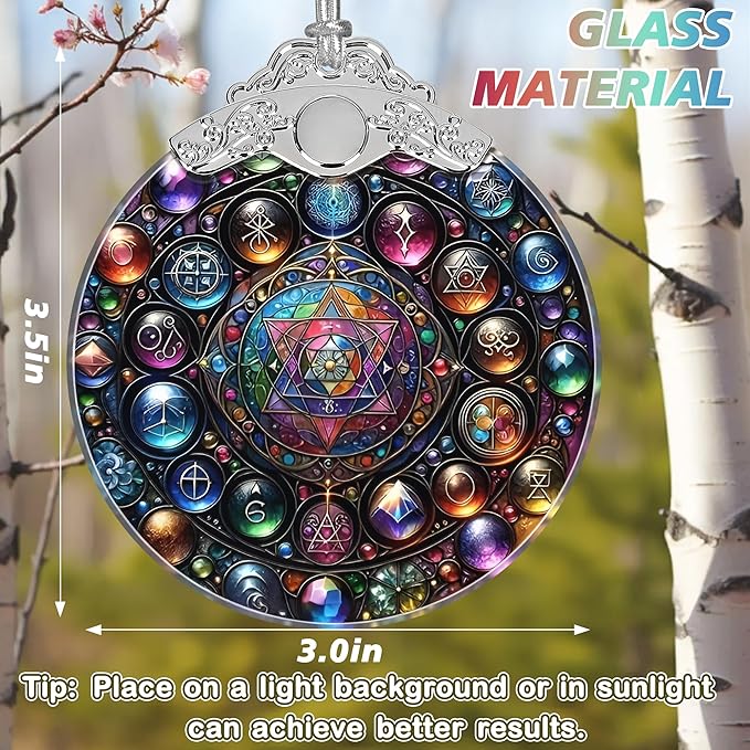 Alchemy Stained Glass Ornament - Christmas Ornament - Christmas Decorations for Tree - Holiday Present Ideas - Gift Exchange