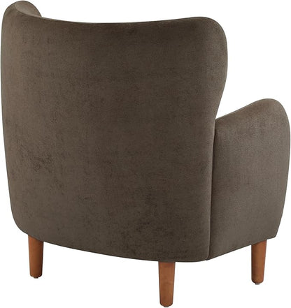 Christopher Knight Home Dolly Mid-Century Modern Velvet Upholstered Wingback Club Chair, Living Room Lounge Chair for Relaxation, Reading Armchair, Solid Wood Living Room Accent Chair, Dark Brown