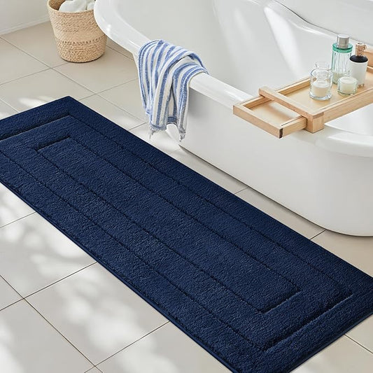 GRANNY SAYS Navy Bathroom Rugs, Bath Mats for Bathroom Non-Slip, Super Soft and Water Absorbent, Extra Large Bath Rugs Washable, Microfiber Bath Rugs for Floor, Tub and Shower, 71" x 24"