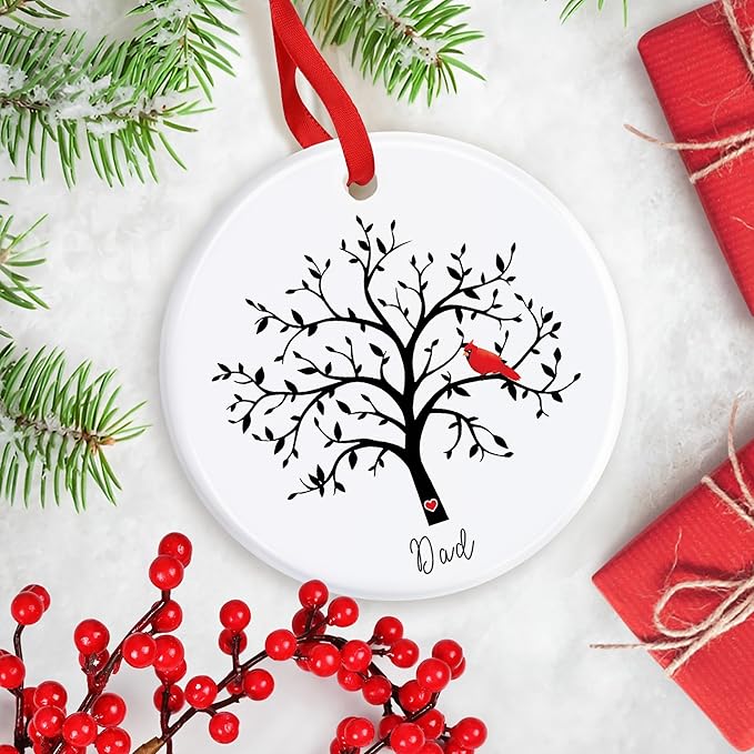 Memorial Cardinal Ornament Gift, Sympathy Gifts for Loss of Dad, in Loving Memory of Dad, Memorial Christmas Ornament Dad, Bereavement Gift, Loved One in Heaven