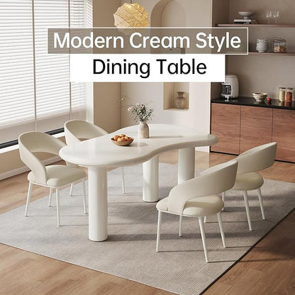 62.2" Dining Table Set for 4, Dining Table with 4 Chairs,Modern Cream Style Dining Table Set for Kitchen, Dining Room