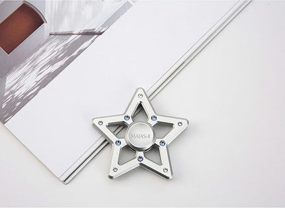 Matashi Hanging Christmas Tree Star Ornament with Matashi Crystals, Christmas Decorations for Holiday Wedding Party Decoration, Tree OrnamentsShiny, Chrome Plated Metal Finish, Ribbons Included