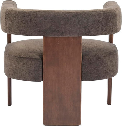 Christopher Knight Home Nettie Modern Accent Chair for Living Room, Velvet Fabric Single Lounge Sofa Chair with Wooden Frame, Comfy Reading Chair for Bedroom, Lounge Armchair with Cushion, Dark Brown