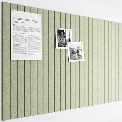 Bumusty Large Cork Board Alternative-36 x24 Felt Bulletin Board Tiles, with 30 Pushpins, 40 Adhesive Tabs, 6-Pack Slat Wall Paneling, Cork Boards for Office Push Pin Board Felt Board-Sage