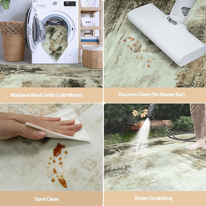 5x8 Area Rugs for Living Room Rug Washable: Abstract Rug for Dining Room Bedroom Carpet Non Slip 5 by 8 Indoor Modern Nursery Home Office Coffee