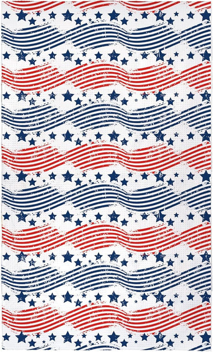 Eunzel Kitchen Tea Towel Quick Dry Microfiber Dish Towels with Hanging Loop 18x30 Flag