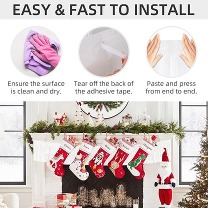 12 Pack 10 Feet Metallic Foil Fringe Garland Tinsel Streamers Banner, White Wall Hanging Tinsel Fringe Banners for Parade Floats, Wedding, Birthday, Christmas, New Year Party Decorations