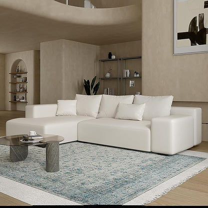Acanva Modern Oversized Modular L Shaped Sectional Sofa Set for Living Room, Minimalist Style Comfy 4-Seat Corner Couch, Left Chaise, Vegan Leather