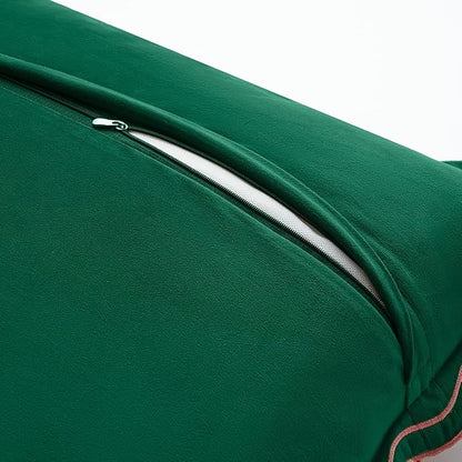 MONDAY MOOSE Decorative Throw Pillow Covers Cushion Cases, Set of 2 Soft Velvet Scalloped Wavy Edge Designs, Mix and Match for Home Decor, Pillow Inserts Not Included (Pink/Green, 20x20 inch)