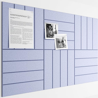 Bumusty Large Cork Board Alternative-36 x24 Felt Bulletin Board Tiles, with 30 Pushpins, 40 Adhesive Tabs, 6-Pack Slat Wall Paneling, Cork Boards for Office Push Pin Board Felt Board-Soft Periwinkle