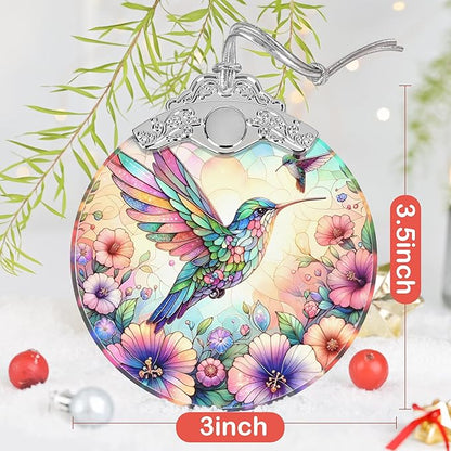 Hummingbird Stained Glass Ornament, Christmas Ornaments, Xmas Decor, Ornaments for Christmas Tree, Holiday Presents, Gift Exchange Ideas