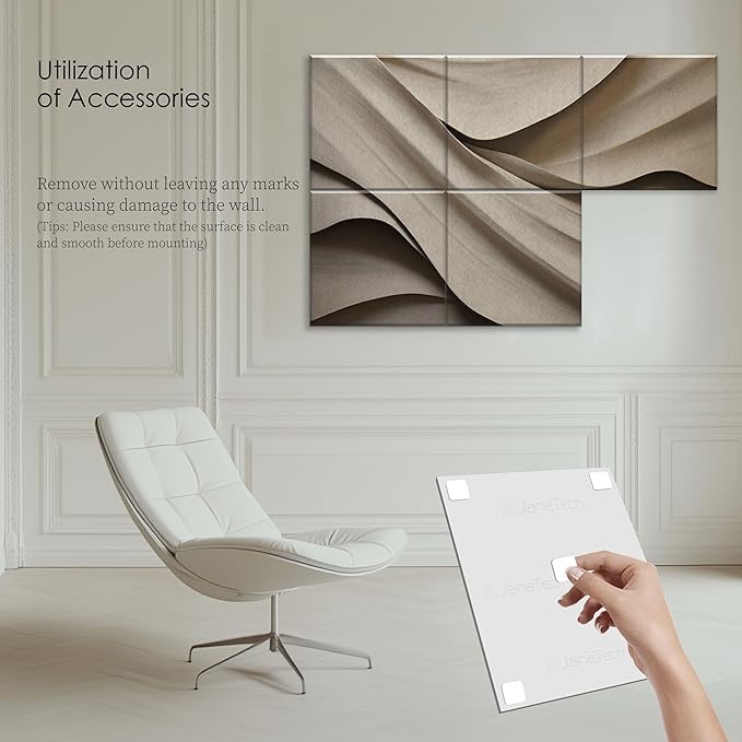 6-Pack Sound Absorbing Panels 72x48 Inch Acoustic Wall Panels for Home, Office, or Studio – Sleek Design, Simple Setup