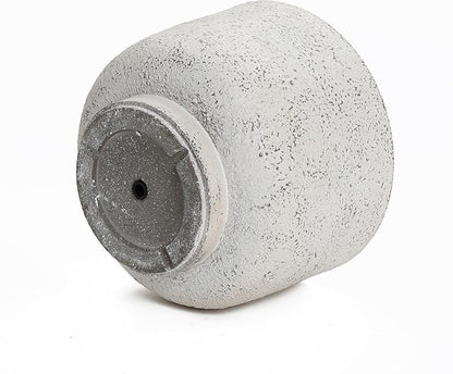 LuxenHome 12-Inch Dia Round Concrete Planters, Outdoor Indoor Decorative Plant Pots with Drainage Holes and Rubber Plug, Rustic Distressed Speckled Gray Flower Pot Planters for Home Garden Patio