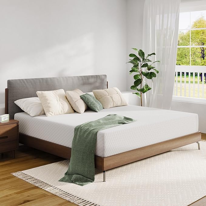 Novilla King Mattress, 10 Inch Memory Foam Mattress King Size with Comfort Foam for Pressure Relief & Fresh Cool Sleep,Removable Washable Cover,King Memory Foam Mattresses, Medium Firm