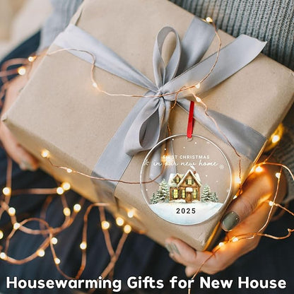 New Home Christmas Ornament 2025 – First Christmas in Our New Home Acrylic Keepsake – First Home Christmas Ornament – Housewarming Gift for Couples, Family, or Homeowners